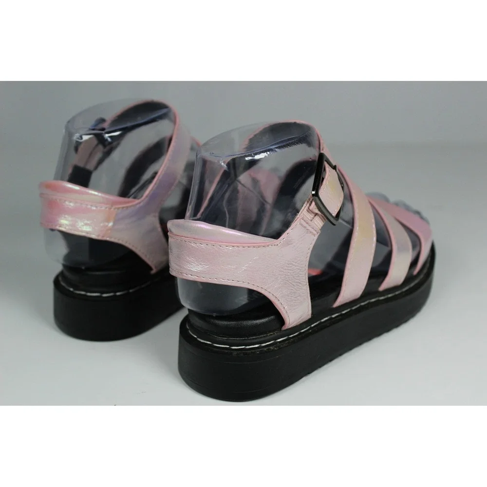 Steve Madden Kids Pink Iridescent Strappy Platform Sandals Size 2